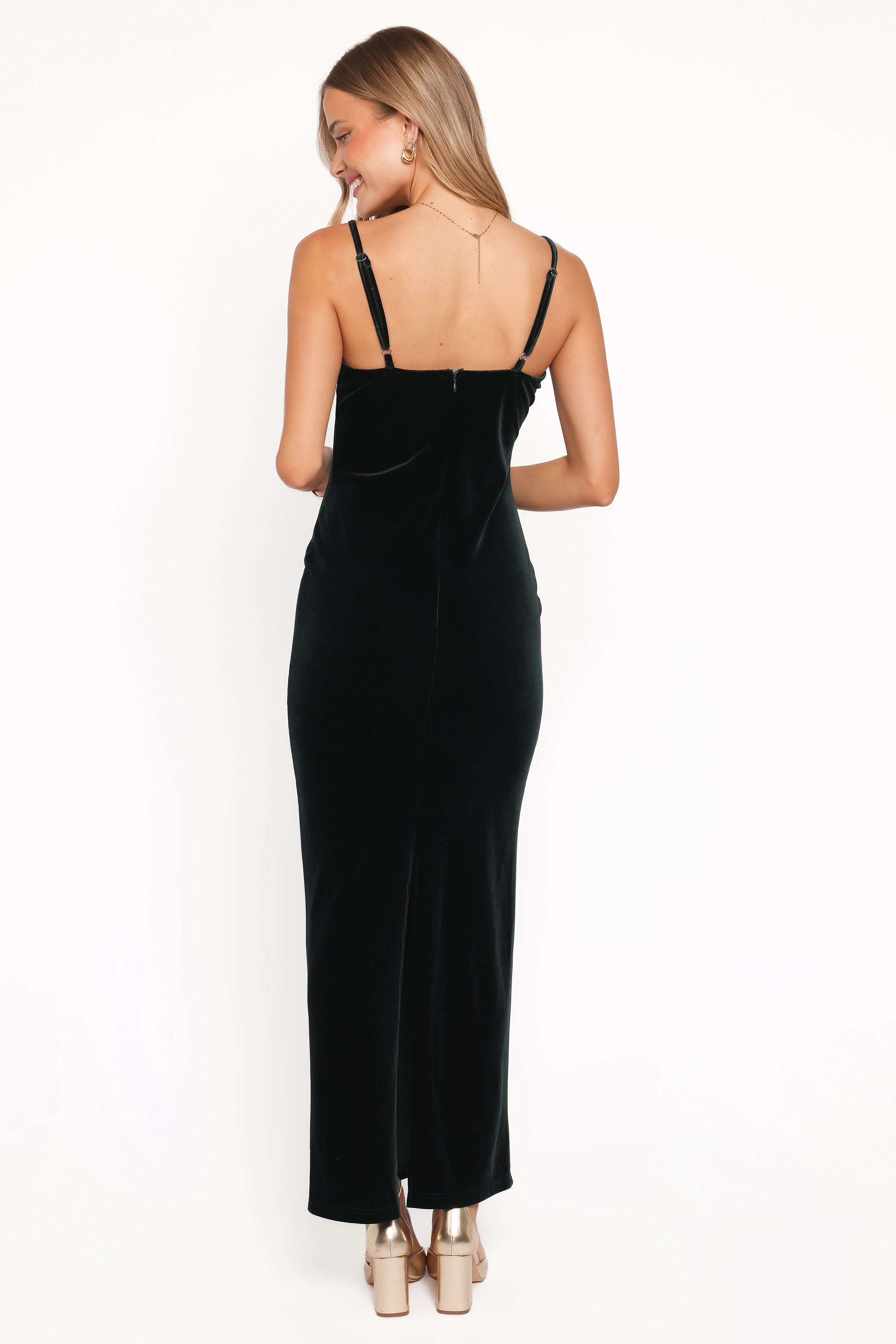 Petal and Pup USA DRESSES Everlee Maxi Dress - Emerald Velvet