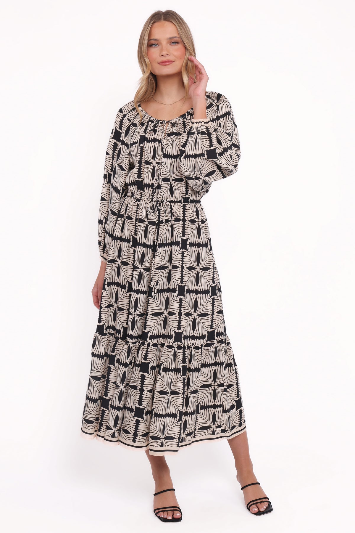 off shoulder midi dress plus size Petal and Pup Women's Faris Off Shoulder Midi Dress