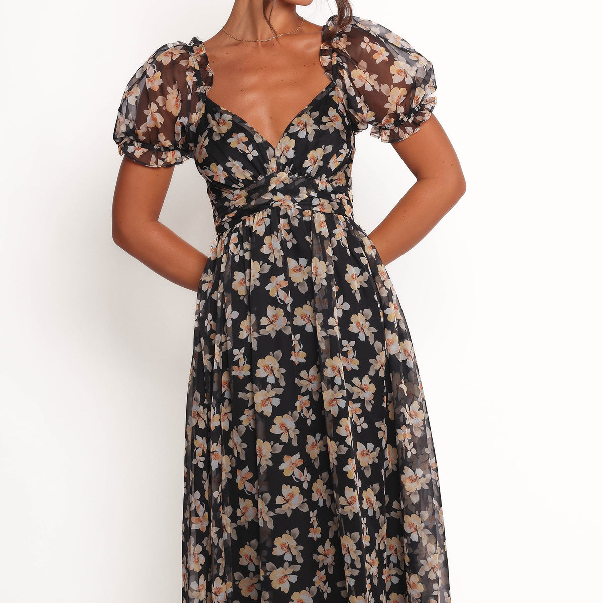 petal and pup black floral dress Arella Maxi Dress - Black Floral