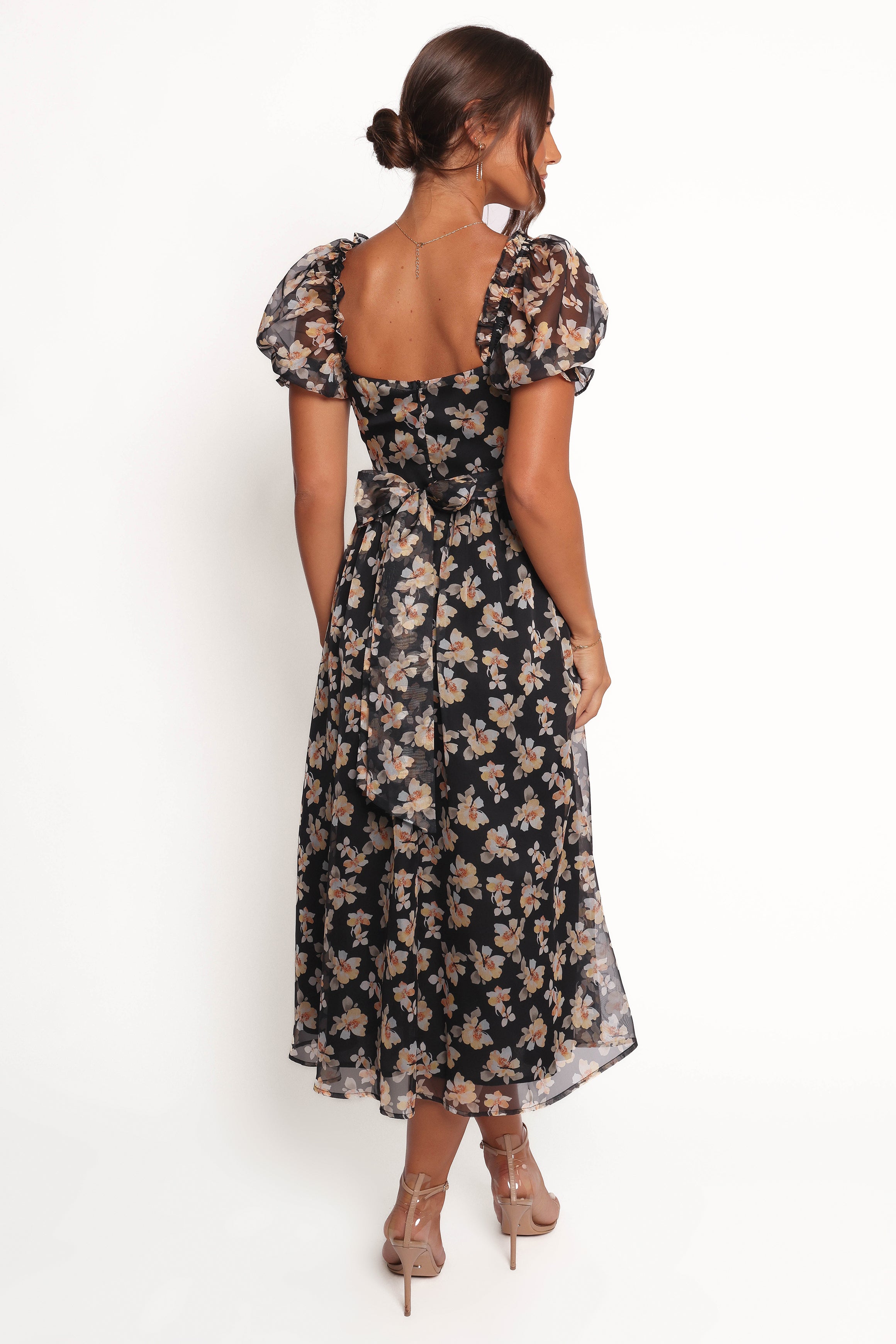 Petal and Pup USA DRESSES Farryn Maxi Dress - Black Beige Floral