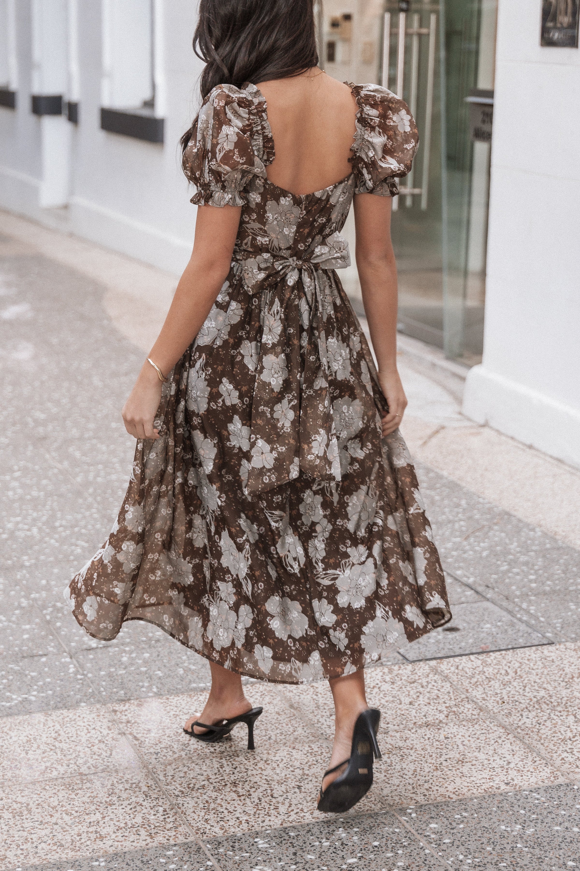 Petal and Pup USA DRESSES Farryn Maxi Dress - Brown/Grey