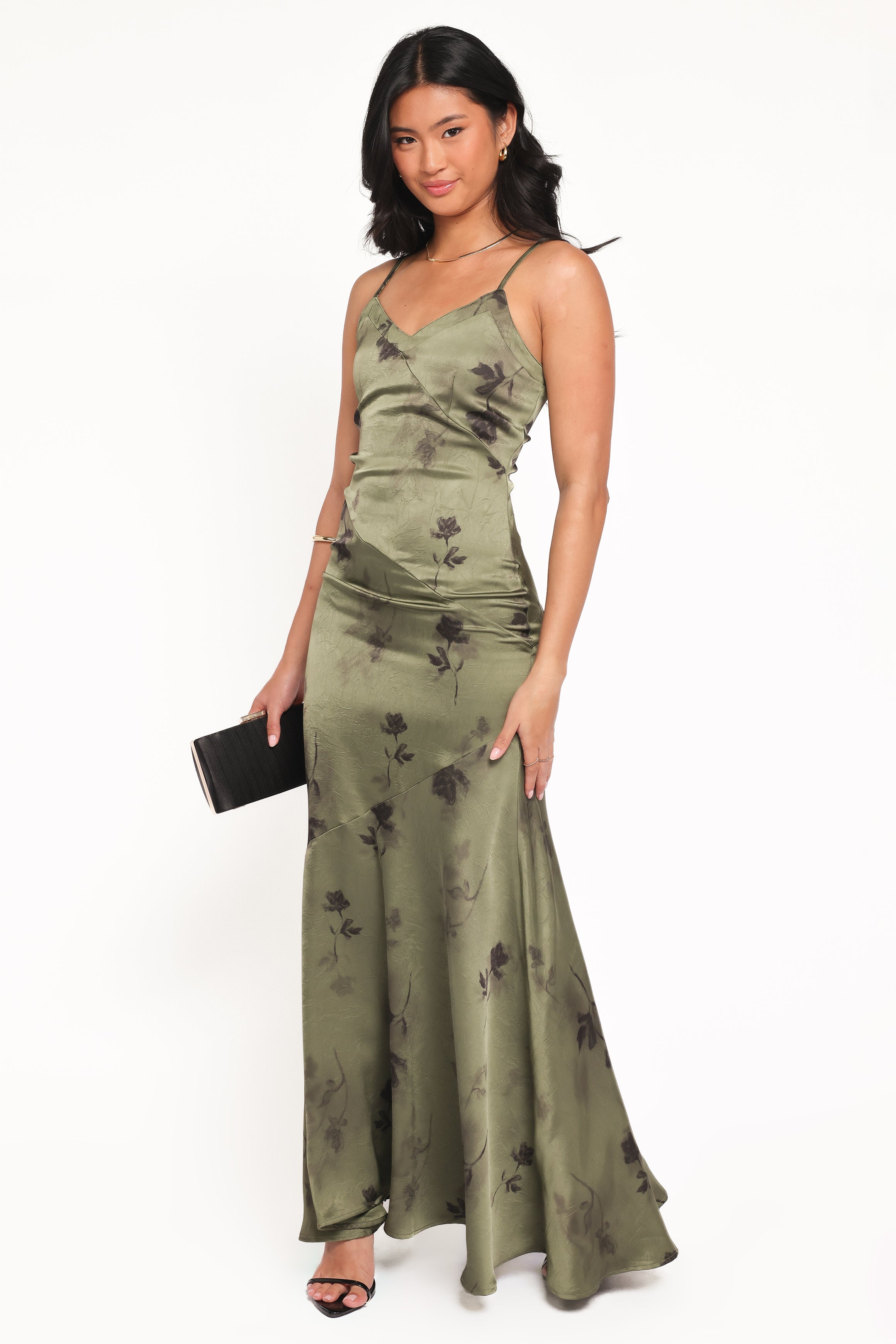 Petal and Pup USA DRESSES Fia Midi Dress - Green Floral