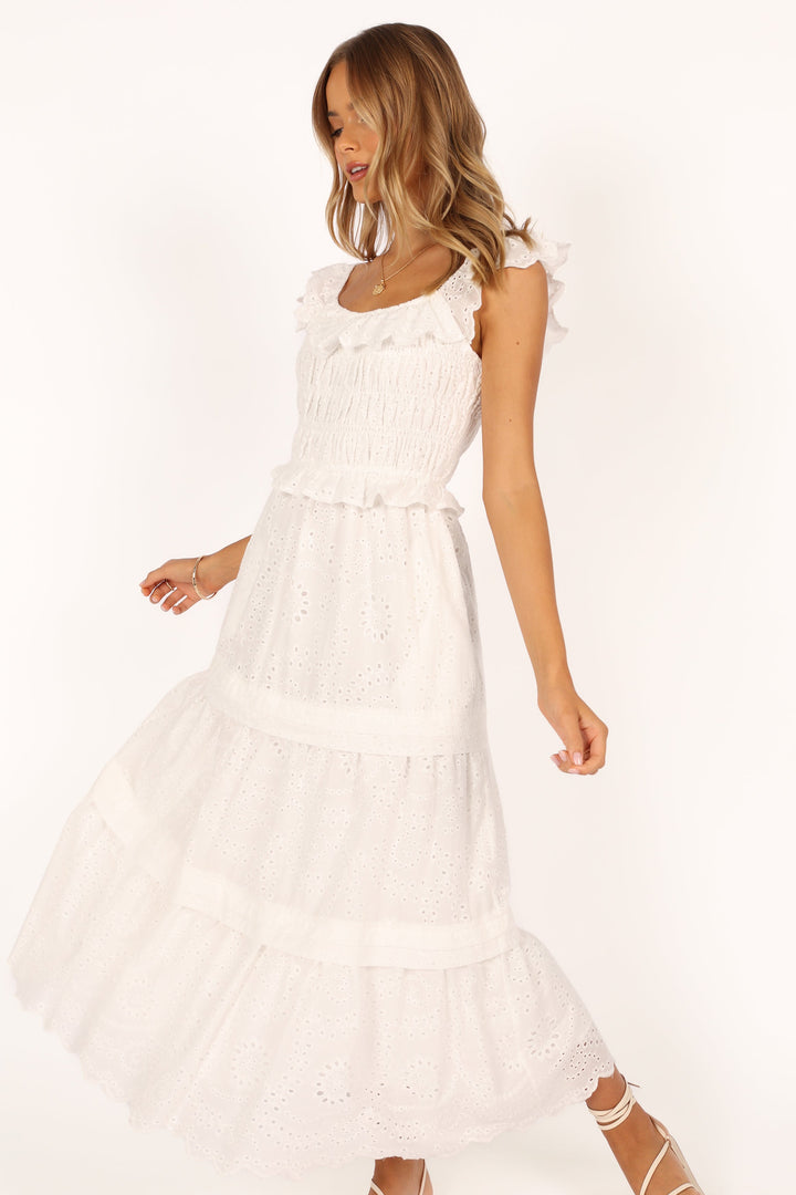 Finley Maxi Dress White Petal & Pup USA