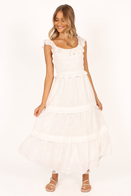 Finley Maxi Dress White Petal & Pup USA