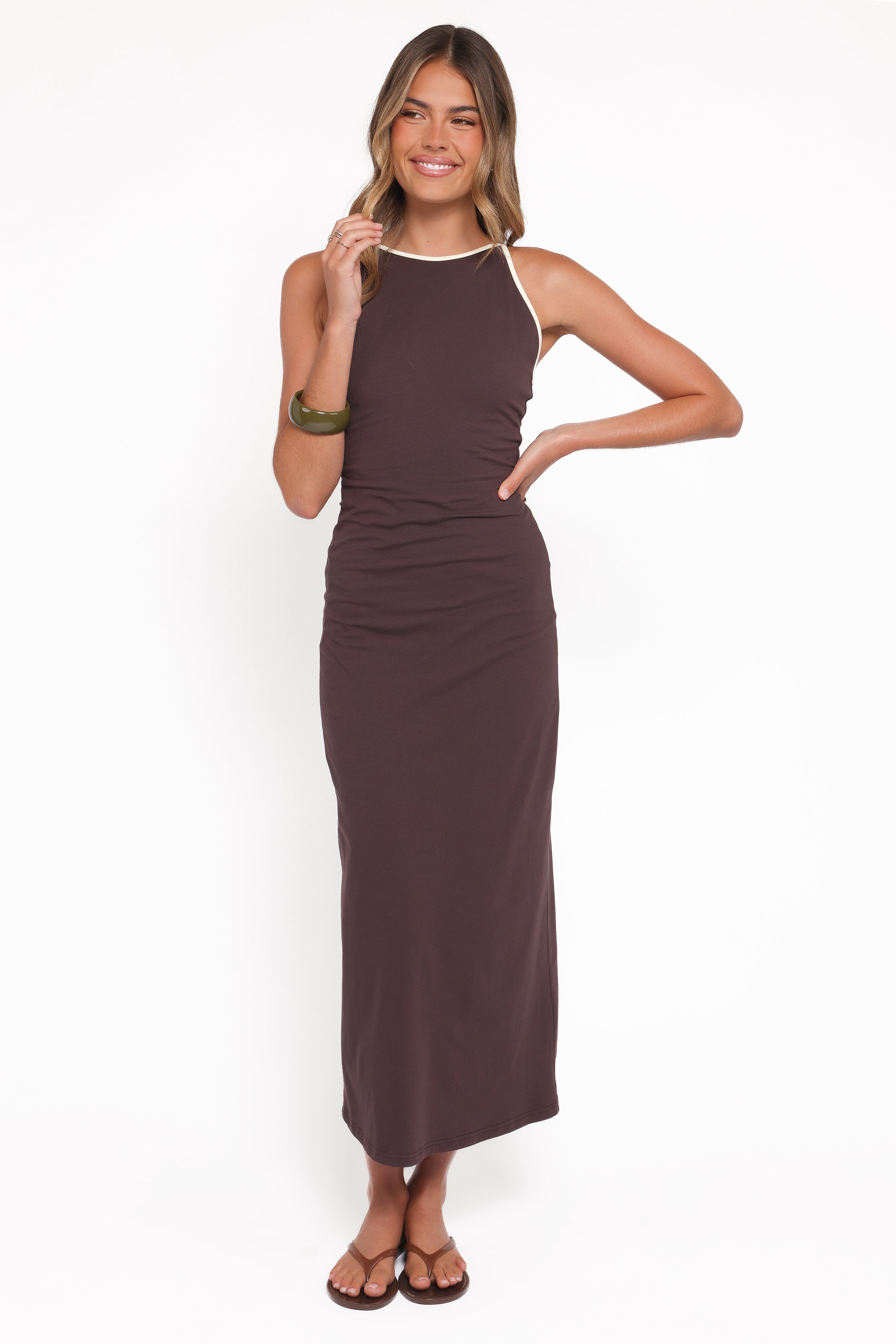 Petal and Pup USA DRESSES Fiona Maxi Dress - Espresso