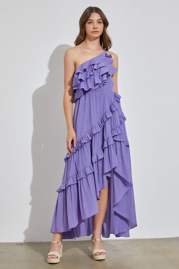 Fiorda One Shoulder Midi Dress - Lilac - Petal & Pup USA