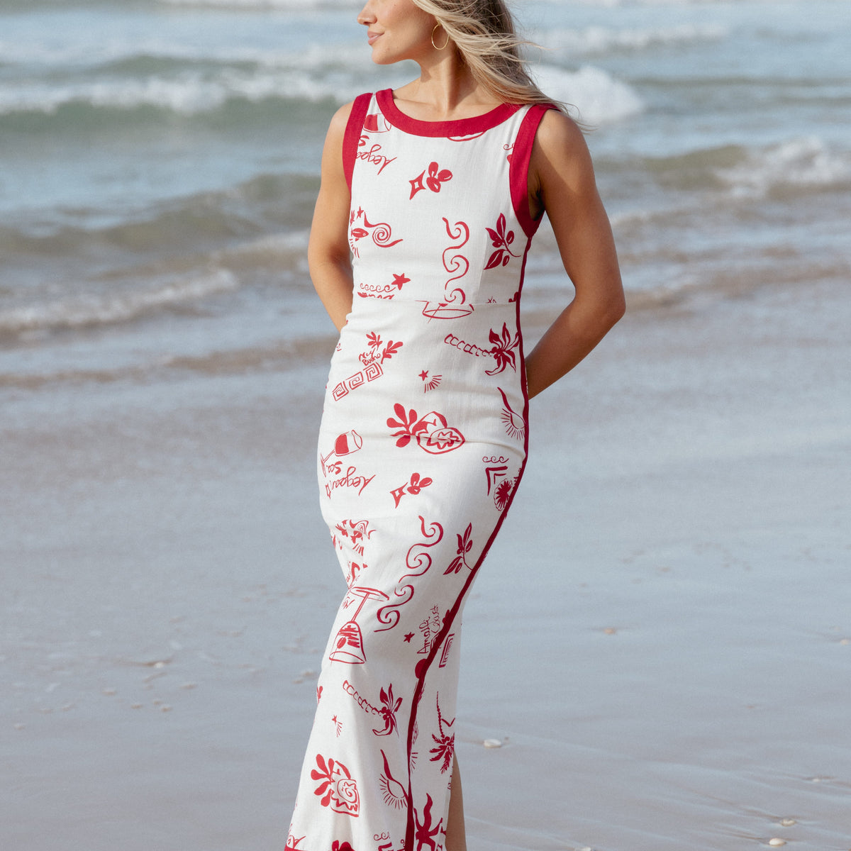 amazon red and white dresses red and white checkered dress 2PS White Floral Print Spaghetti Strap Dress With Blue Shawl Dress Suit, Red / M