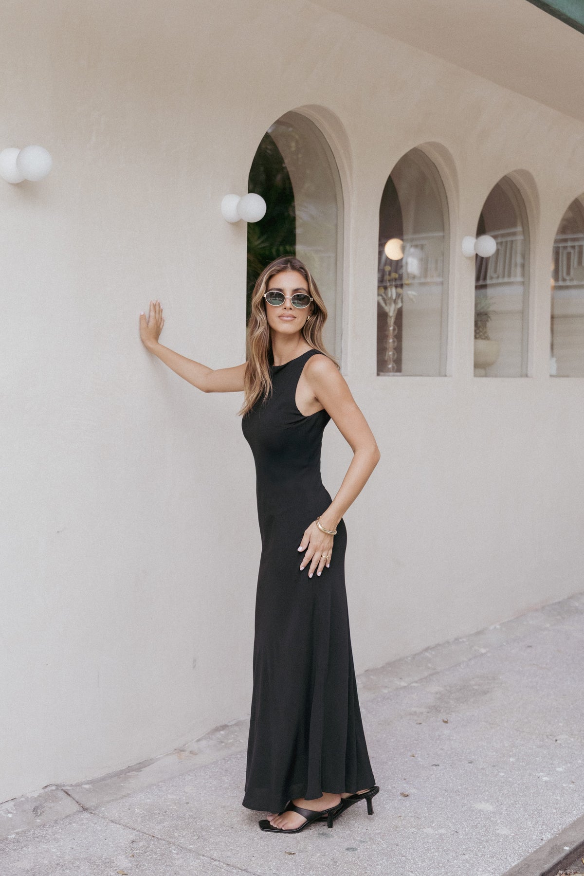 maxi black dresses for women Petal & Pup Women's Flavia Stripe Maxi Slipdress - Black