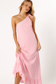 Petal and Pup USA DRESSES Fleaur One Shoulder Maxi Dress - Pink