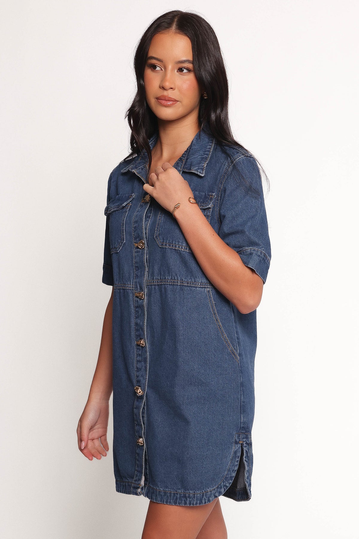 Petal and Pup Fleming Shirt Mini Dress - Denim XS Petal and Pup Fleming Shirt Mini Dress - Denim XS