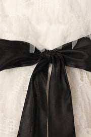 Petal and Pup USA DRESSES Florence Feathered Midi Dress - White