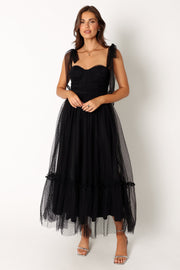 Petal and Pup USA DRESSES Floret Midi Dress - Black