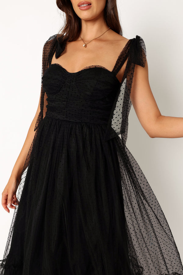 Petal and Pup USA DRESSES Floret Midi Dress - Black