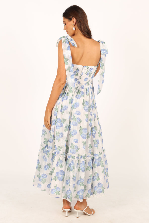 Petal and Pup USA DRESSES Floret Midi Dress - Blue