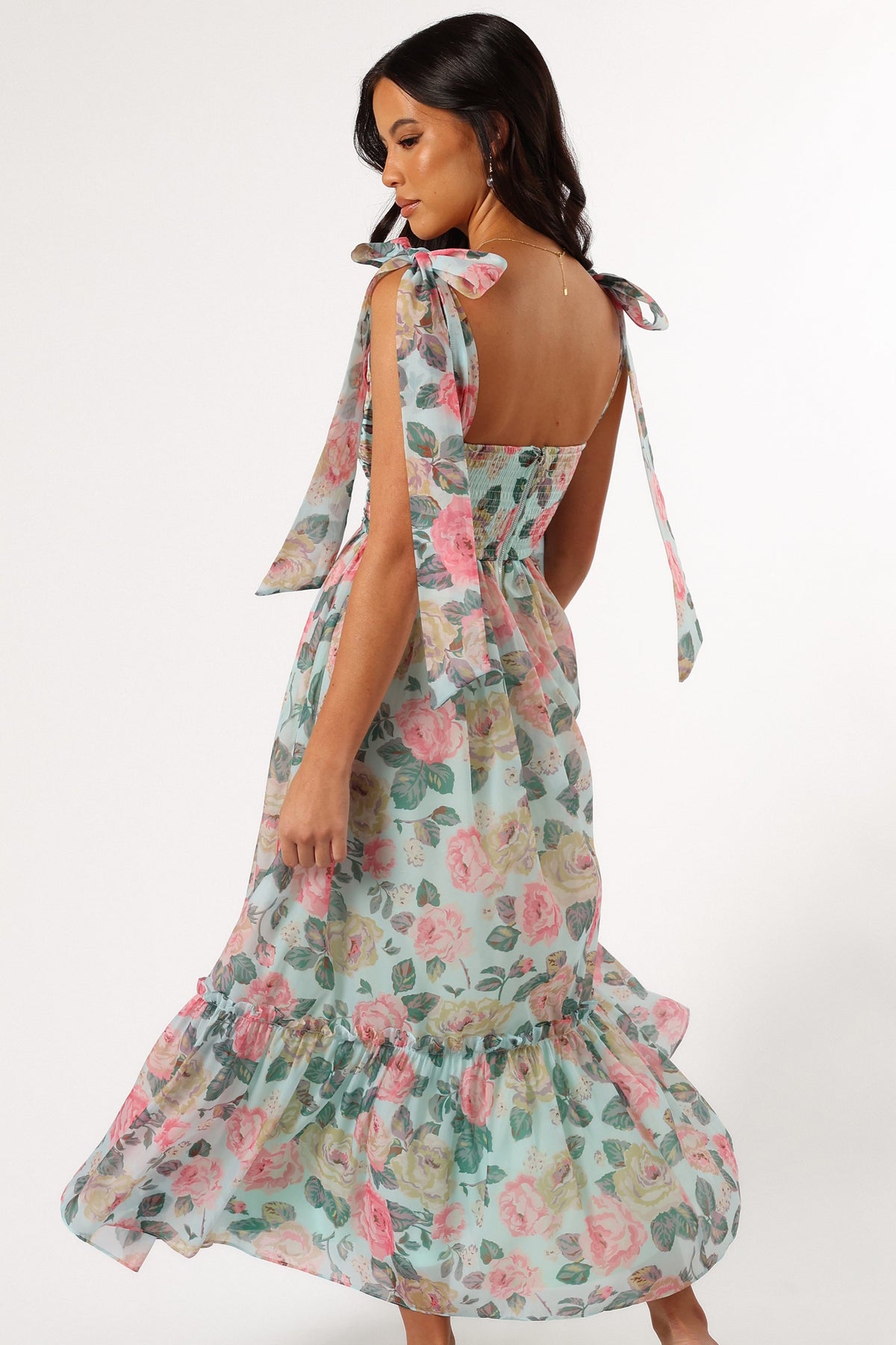 floret midi dress petal pink Floret Midi Dress - Blue Multi