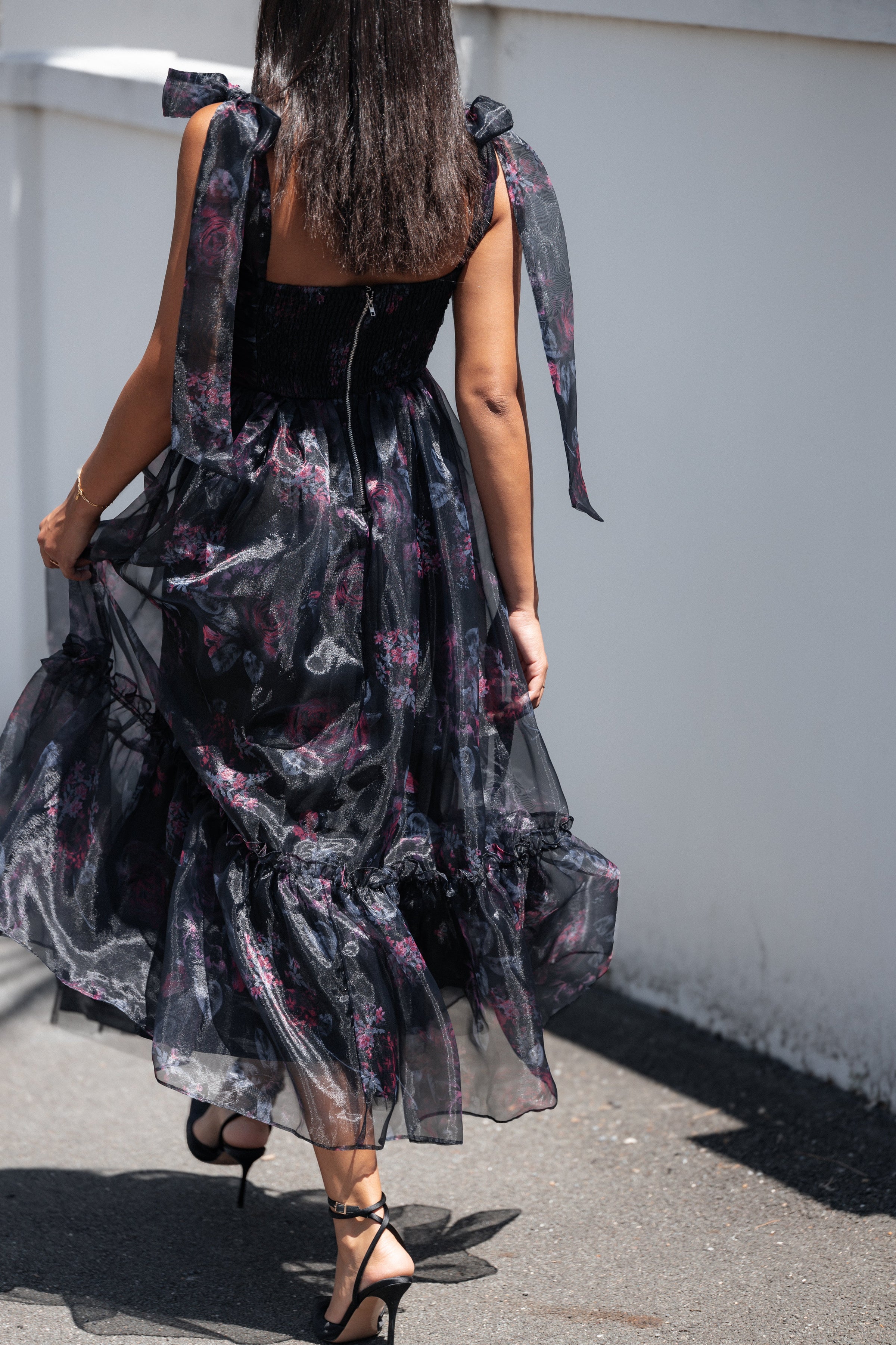 Petal and Pup USA DRESSES Floret Midi Dress - Dark Floral