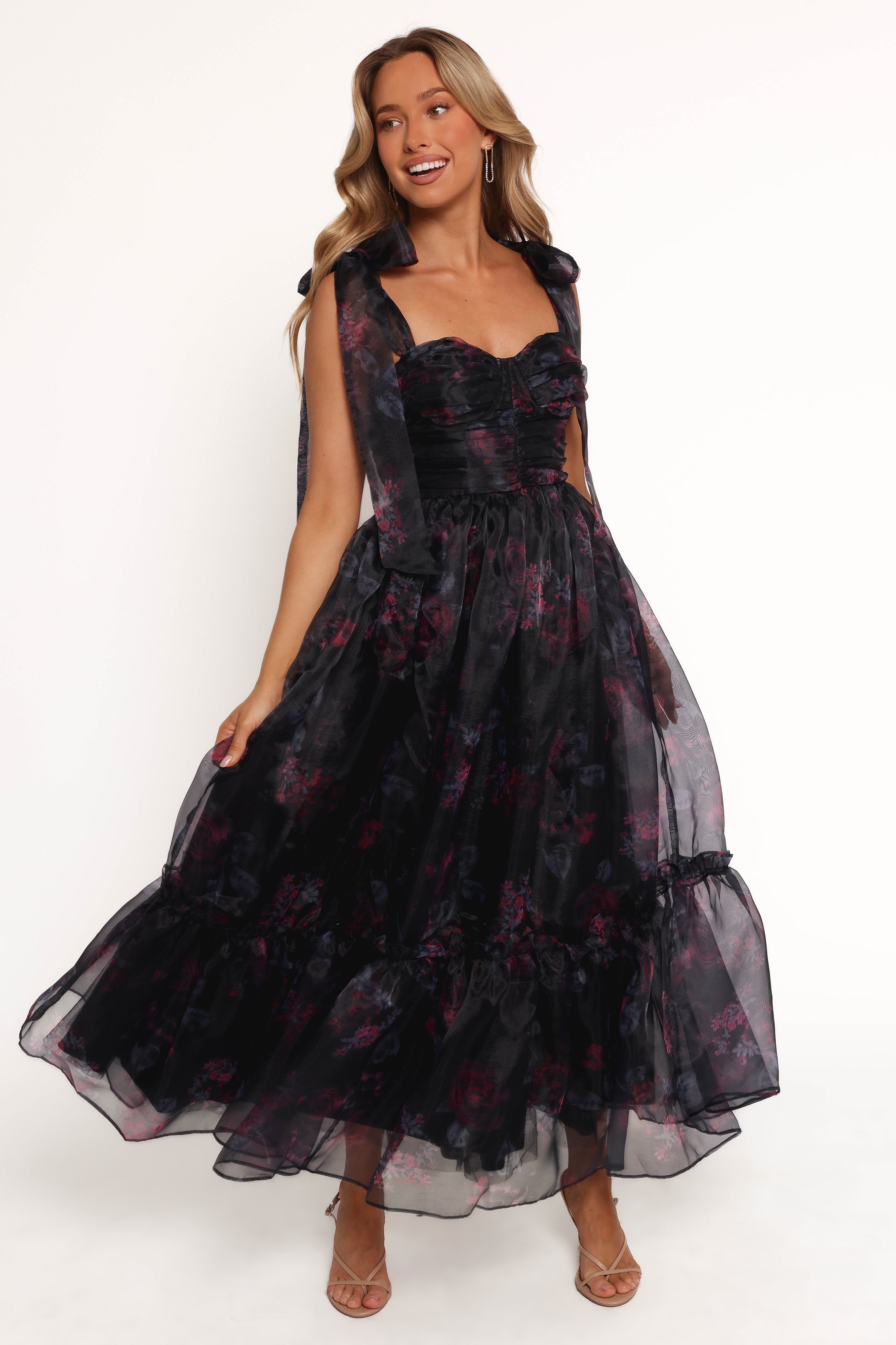 Petal and Pup USA DRESSES Floret Midi Dress - Dark Floral