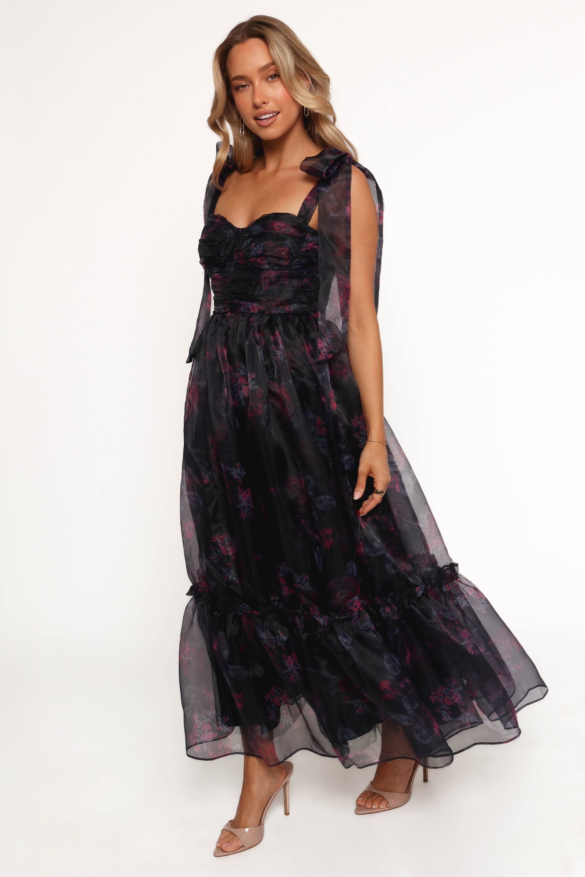 Petal and Pup USA DRESSES Floret Midi Dress - Dark Floral