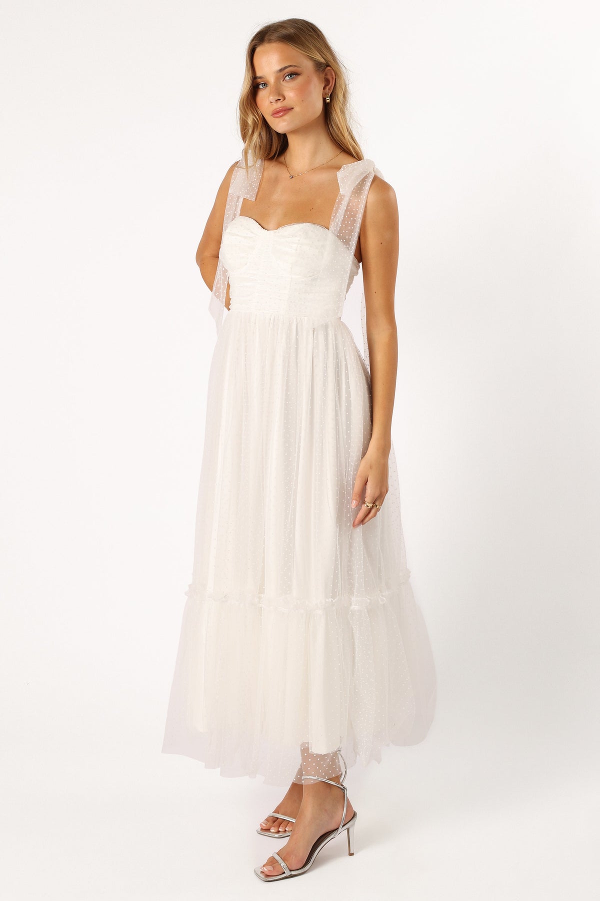 off white cocktail dress Petal and Pup Women's Floret Midi Dress