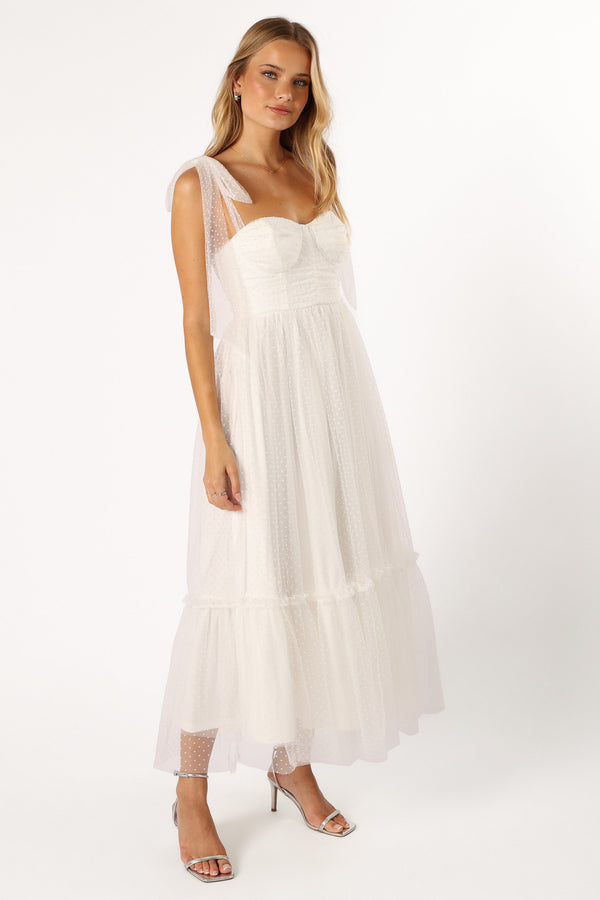 Petal and Pup USA DRESSES Floret Midi Dress - Off White