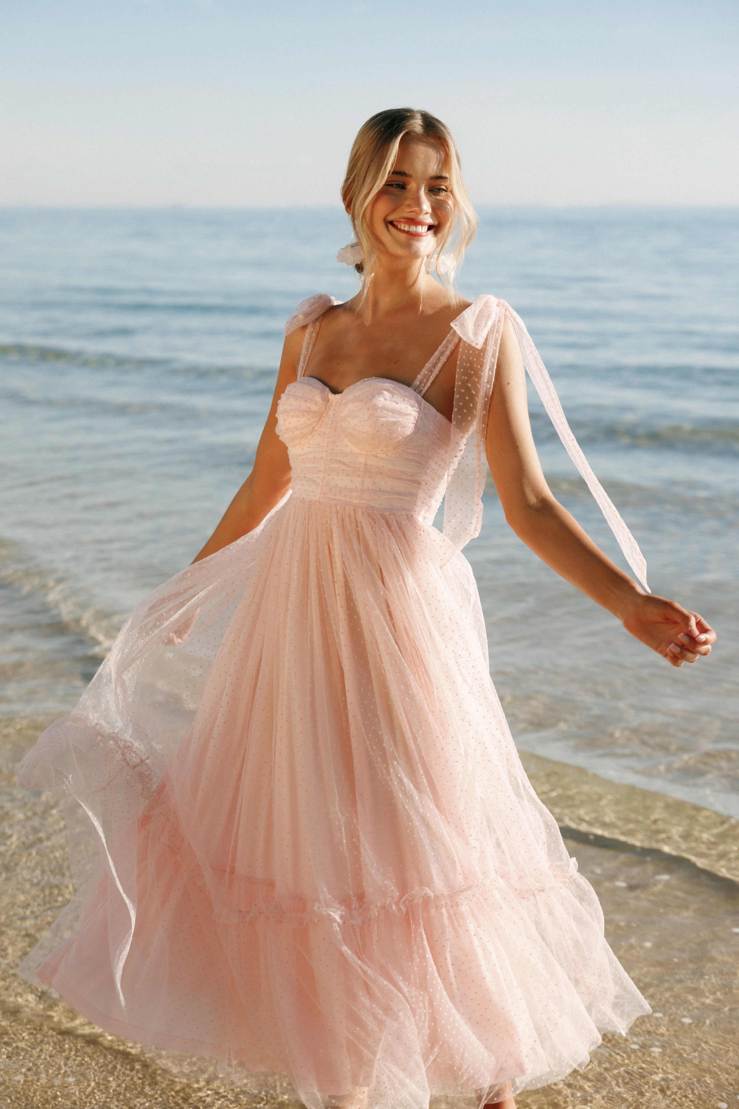 Petal and Pup USA DRESSES Floret Midi Dress - Petal Pink