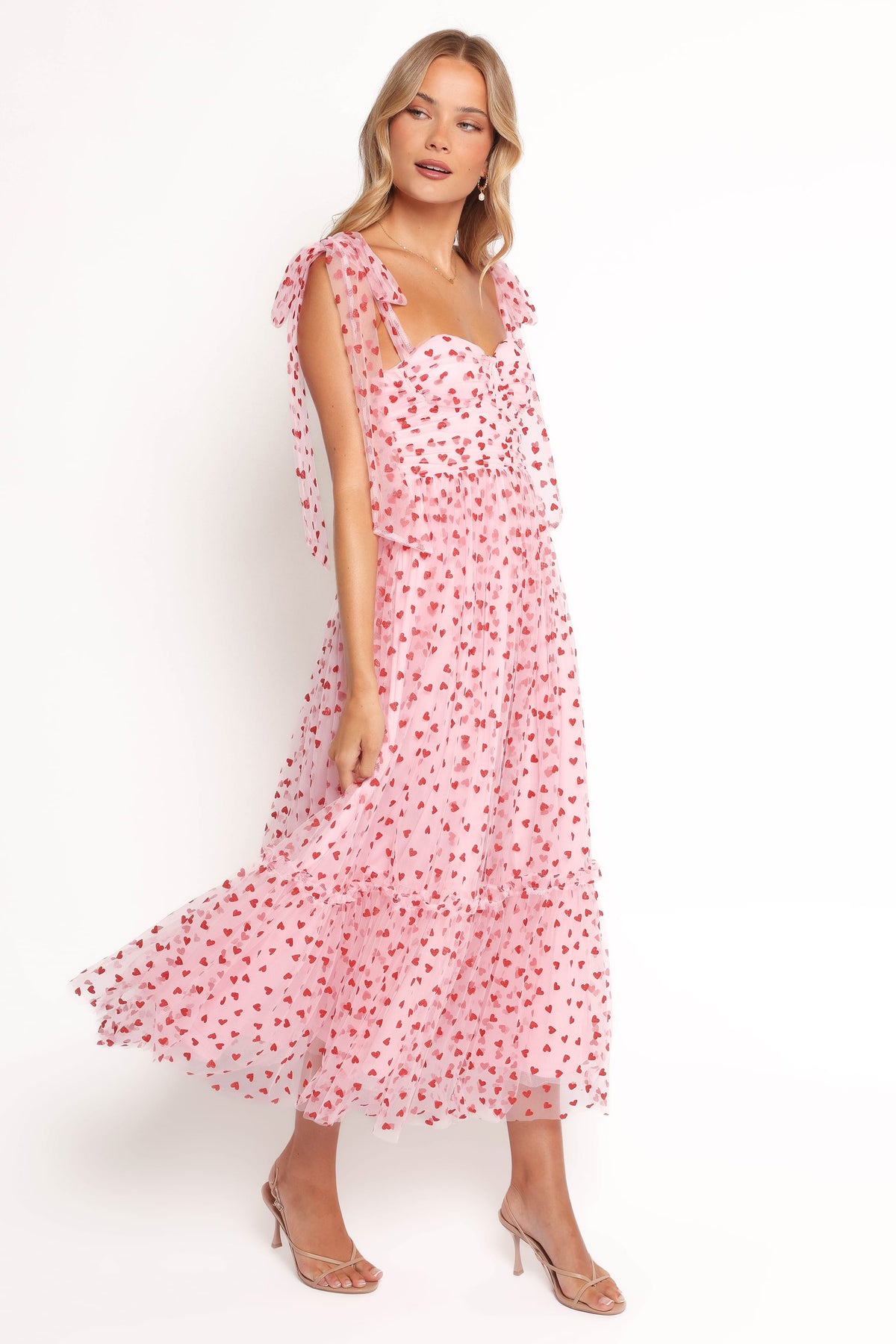Floret Midi Dress - Red Hearts | Petal & Pup USA