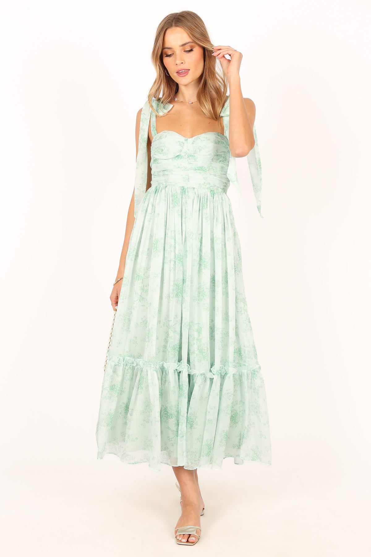 strapless open back dress Petal & Pup Women's Floret Midi Dress
