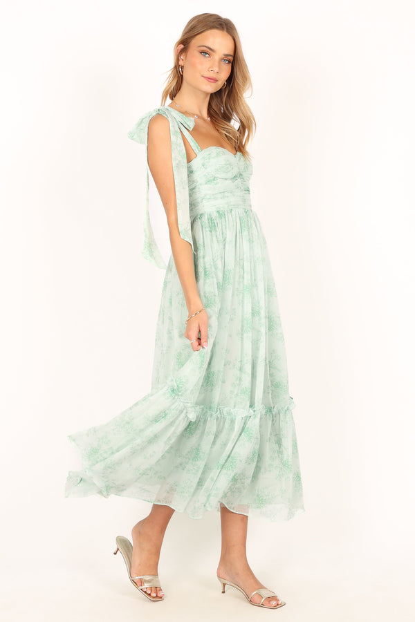 Petal and Pup USA DRESSES Floret Midi Dress - Sage