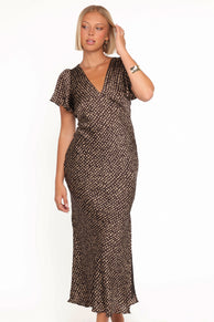 Petal and Pup USA DRESSES Flossy Maxi Dress - Umber/Taupe
