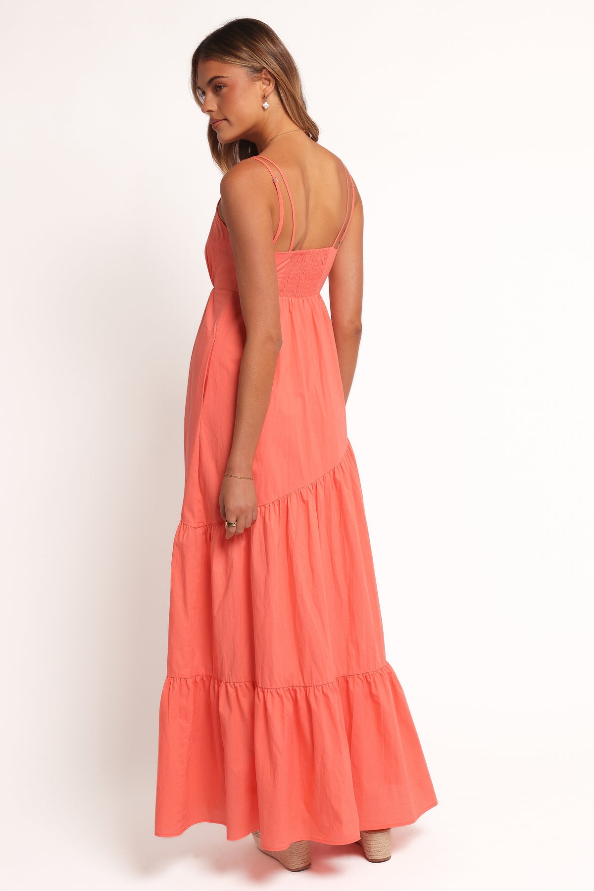 coral maxi dress chiffon Petal and Pup Women's Forbes Maxi Dress