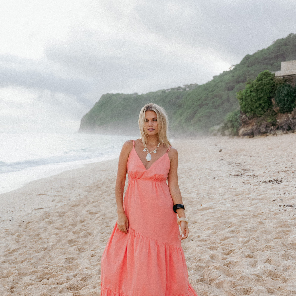 coral beach dress Forbes Maxi Dress