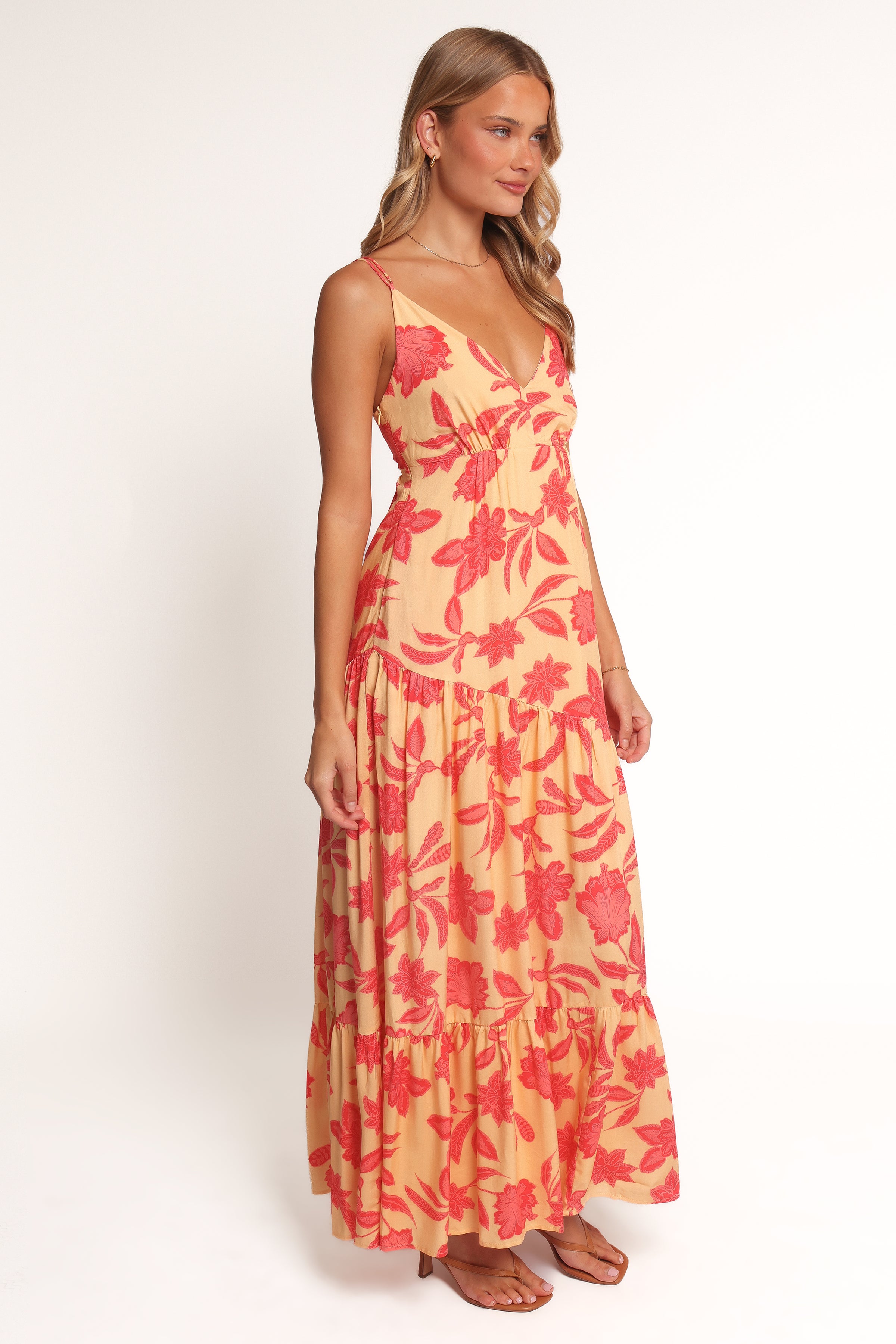 Petal and Pup USA DRESSES Forbes Maxi Dress - Red Floral