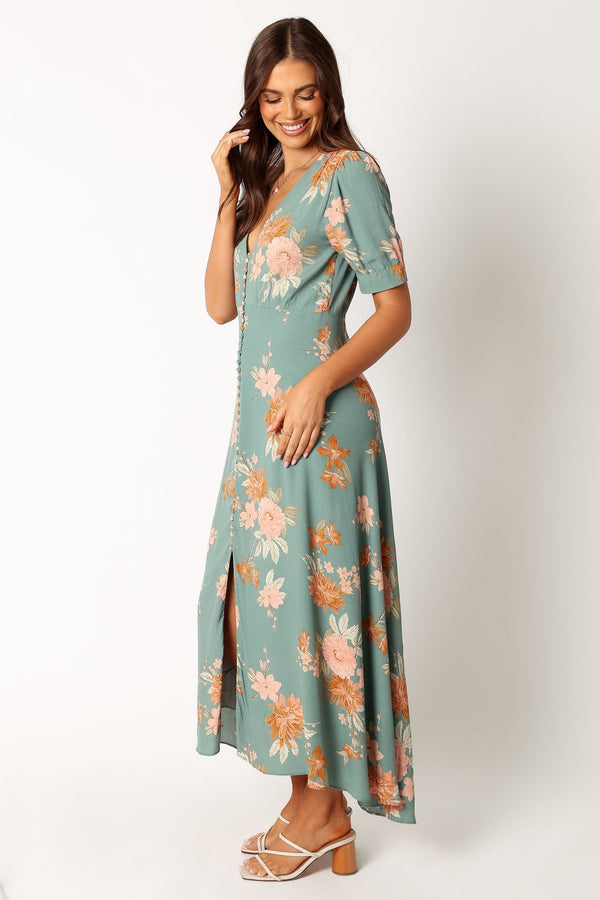 Petal and Pup USA DRESSES Frampton Midi Dress - Blue Floral