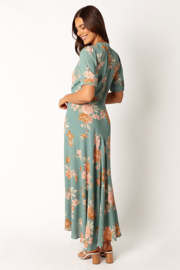 Petal and Pup USA DRESSES Frampton Midi Dress - Blue Floral