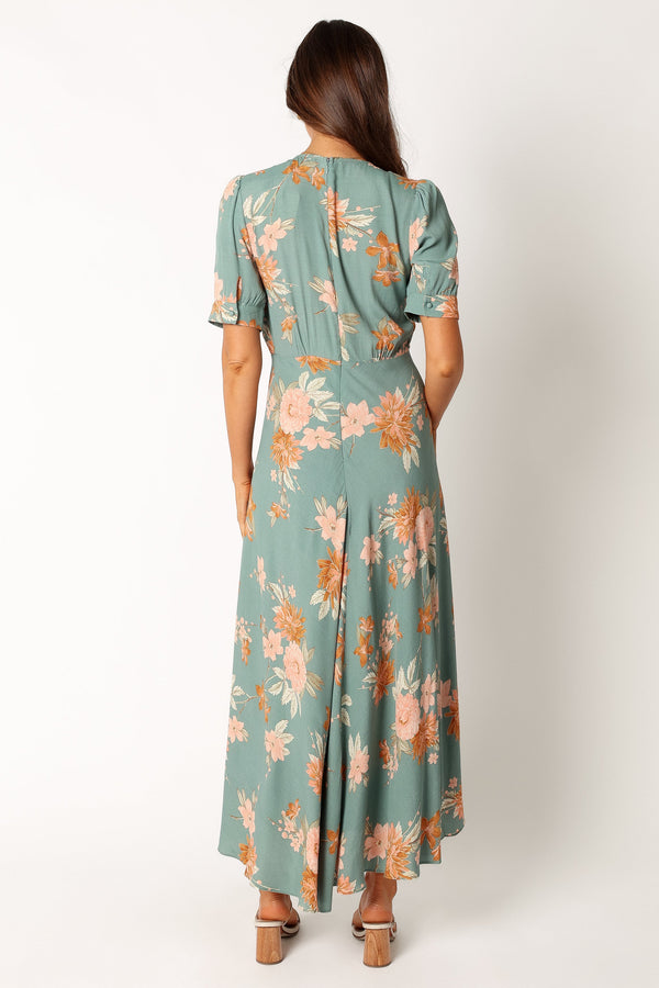 Petal and Pup USA DRESSES Frampton Midi Dress - Blue Floral