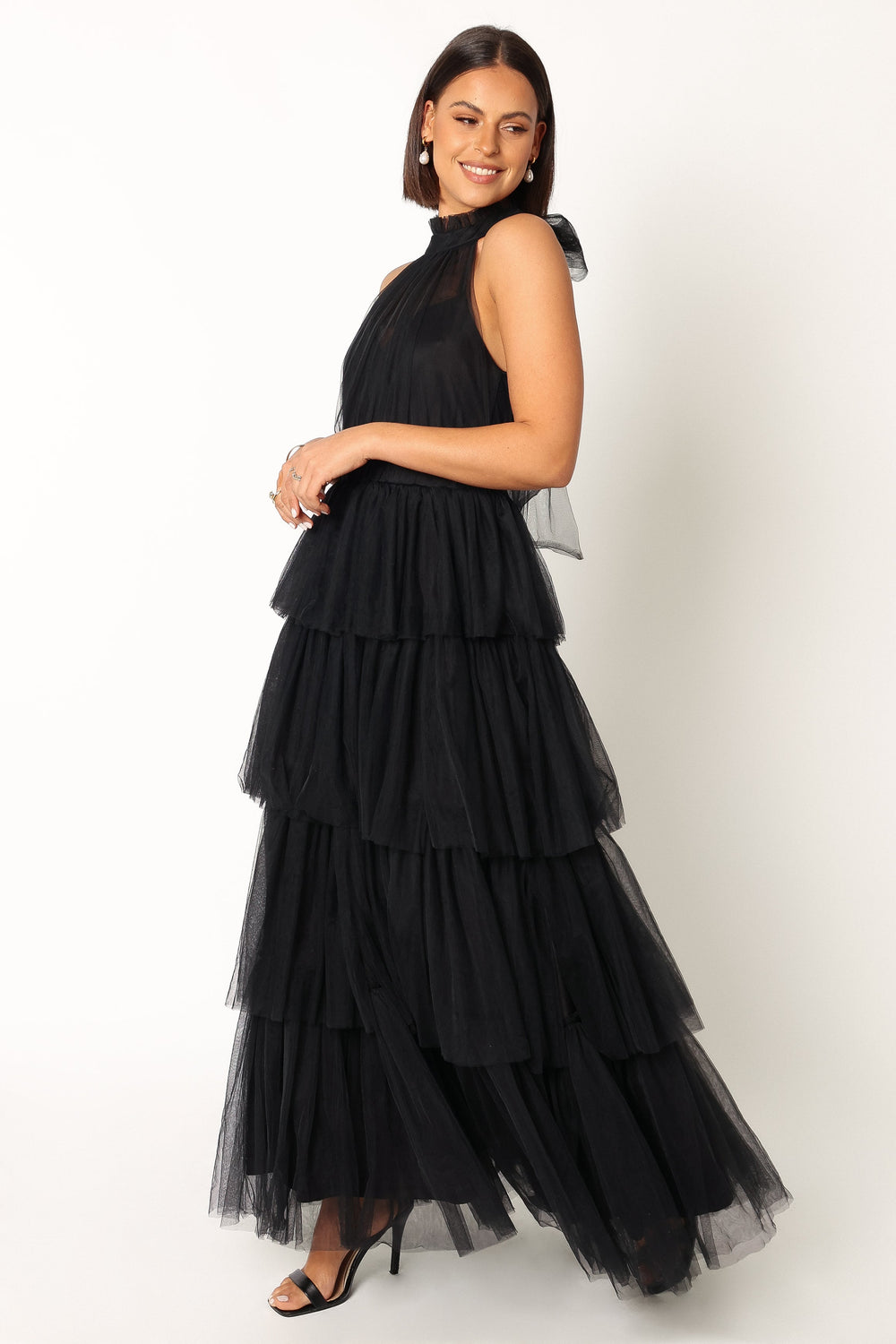 Petal and Pup USA DRESSES Frances Halterneck Maxi Dress - Black