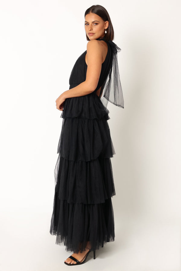 Petal and Pup USA DRESSES Frances Halterneck Maxi Dress - Black