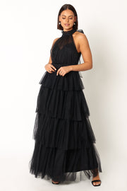 Buy Lipsy Black Applique Halter Maxi Dress from Next USA
