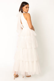 Petal and Pup USA DRESSES Frances Halterneck Maxi Dress - Off White