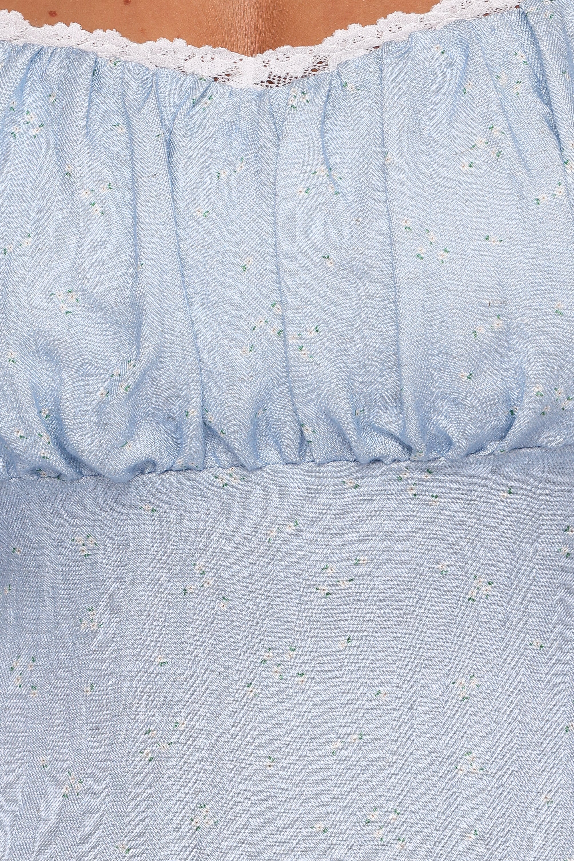 Petal and Pup USA DRESSES Francine Lace Midi Dress - Blue Ditsy Floral