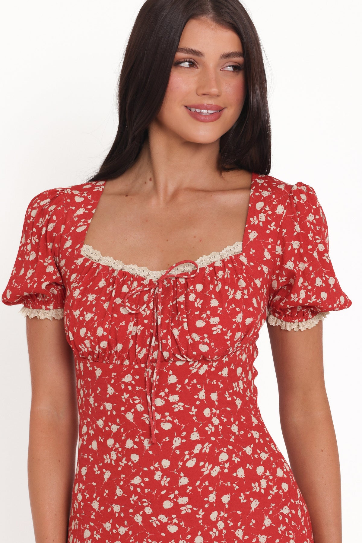 Francine Lace Midi Dress - Red Floral | Petal & Pup USA Francine Lace Midi Dress - Red Floral | Petal & Pup USA