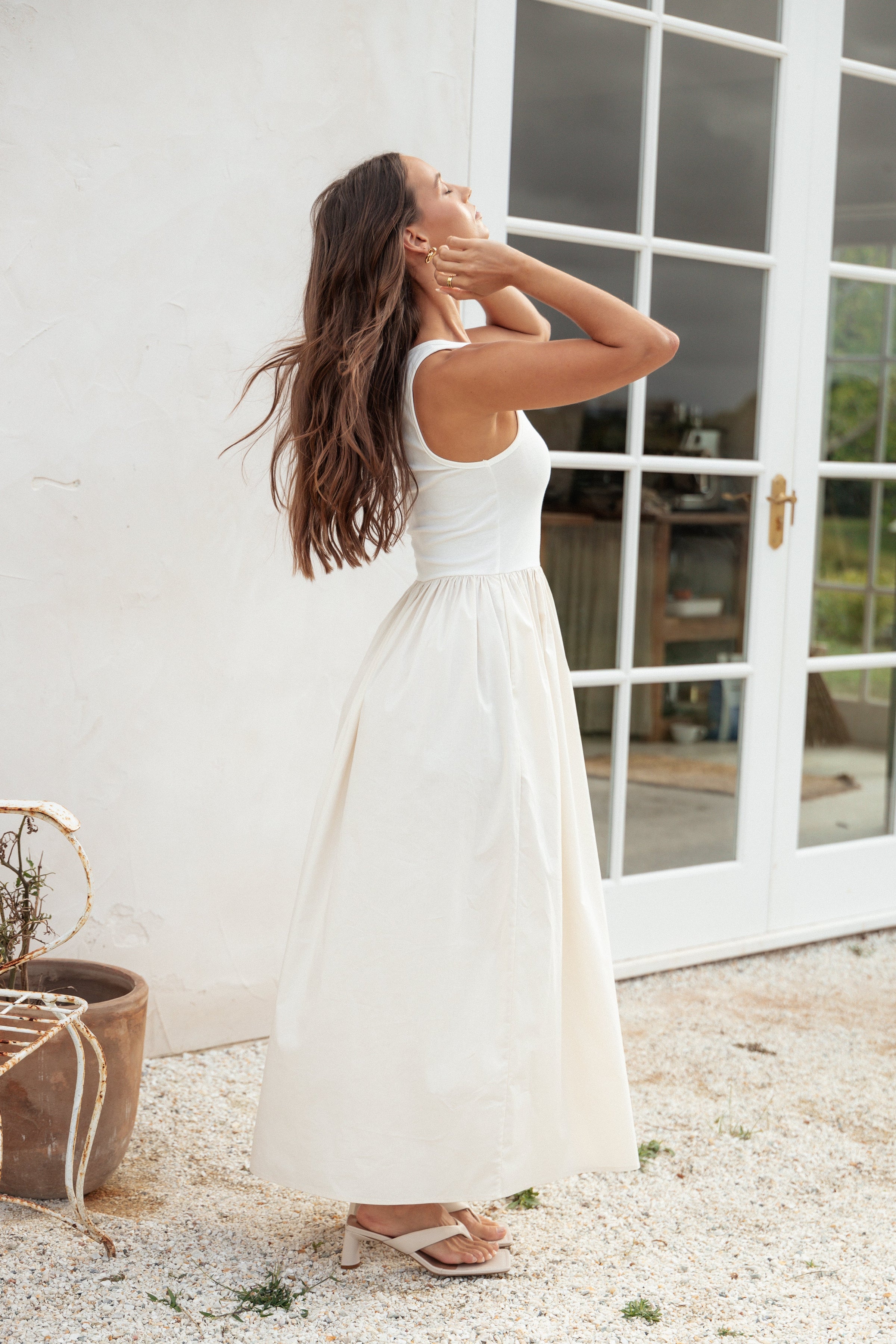 Franki Midi Dress - White Cream | Petal & Pup USA Franki Midi Dress - White Cream | Petal & Pup USA