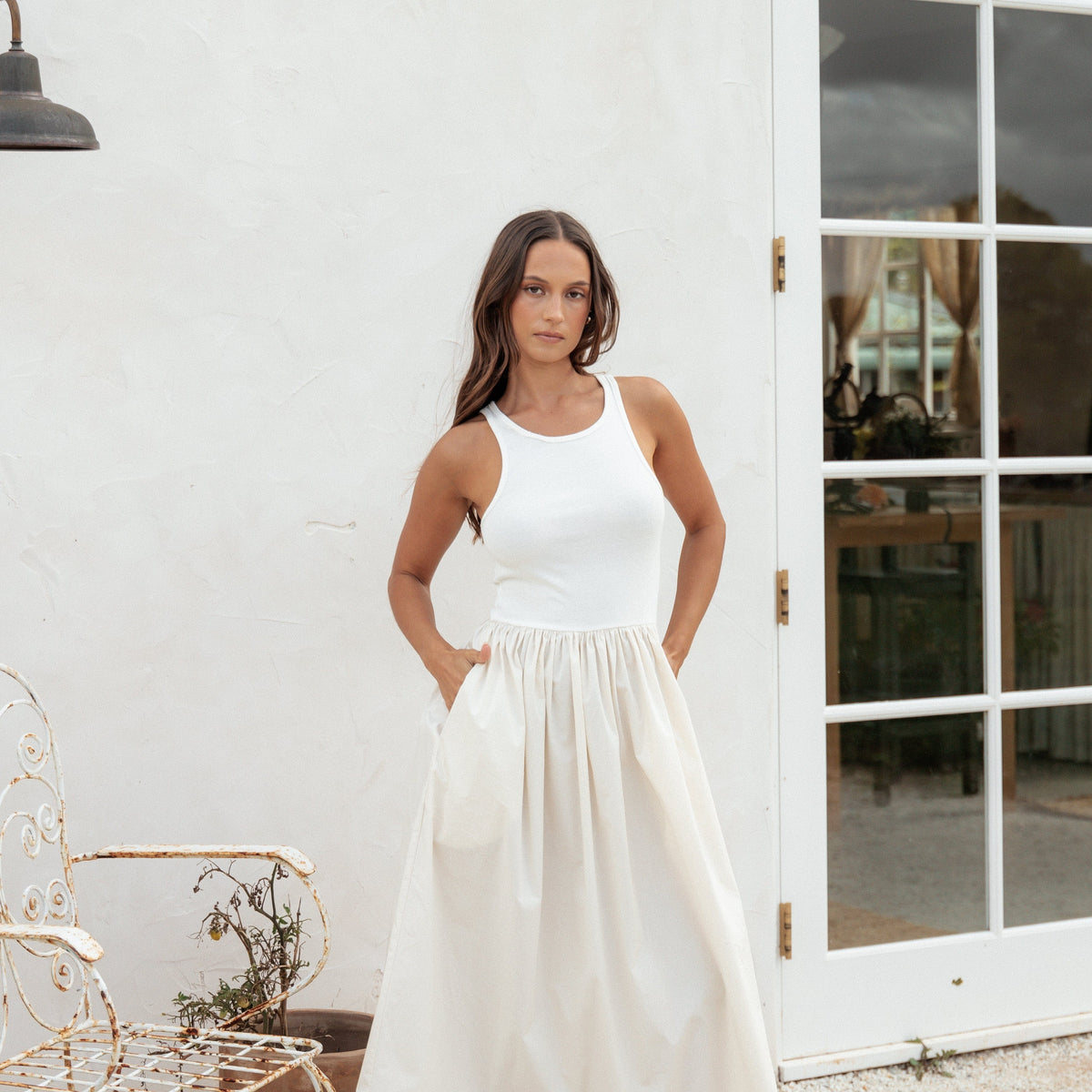 Franki Midi Dress - White Cream