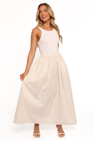 Petal and Pup USA DRESSES Franki Midi Dress - White Cream