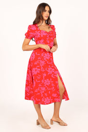 Petal and Pup USA DRESSES Frankie Dress - Red Pink Floral