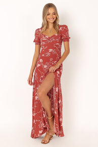 Petal and Pup USA DRESSES Franklin Maxi Dress - Rust Floral