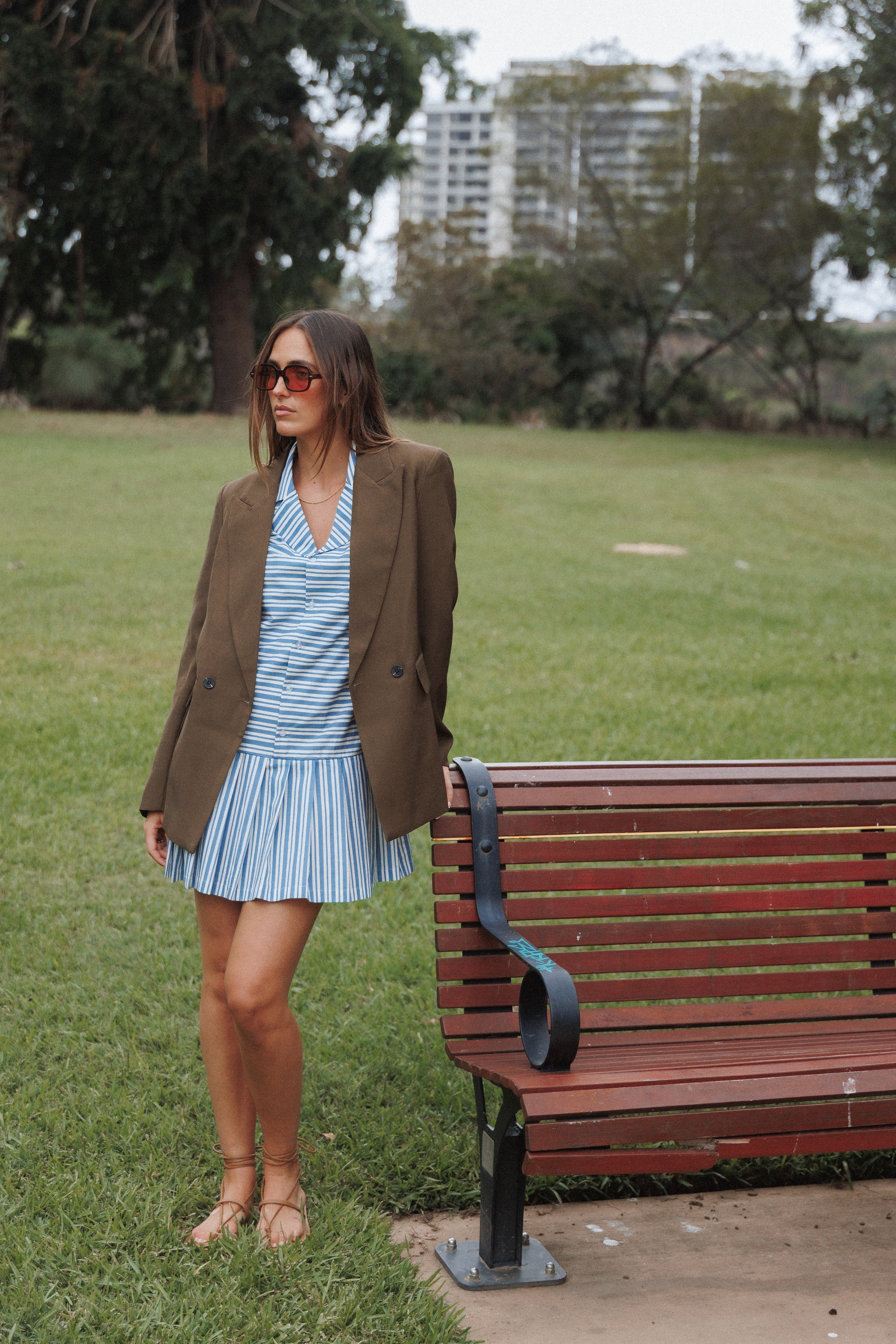 Petal and Pup USA DRESSES Fraser Mini Dress - Blue Stripe