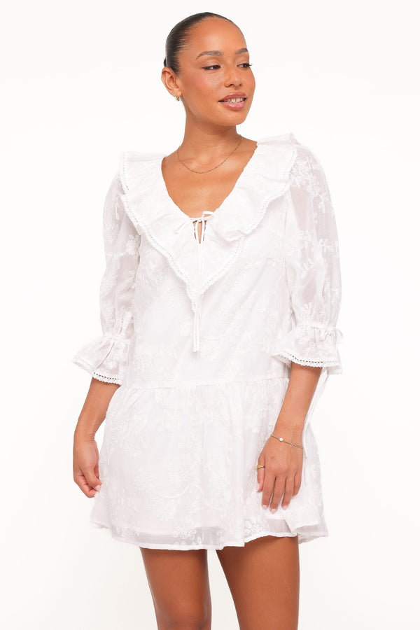Petal and Pup USA DRESSES Frenchy Mini Dress - White