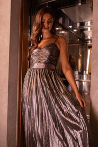 Petal and Pup USA DRESSES Gaia Maxi Dress - Silver