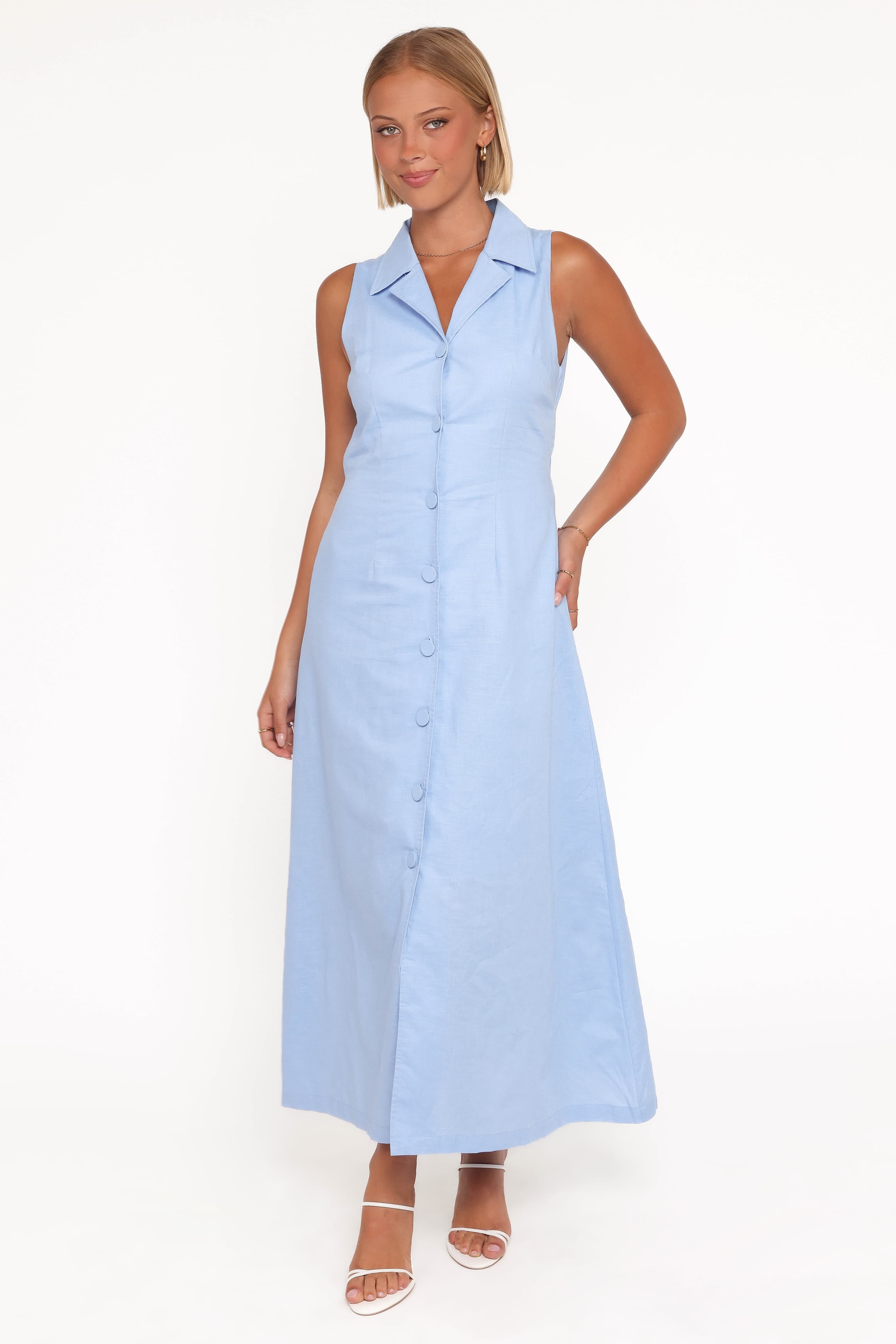 Petal and Pup USA DRESSES Galia Midi Dress - Blue